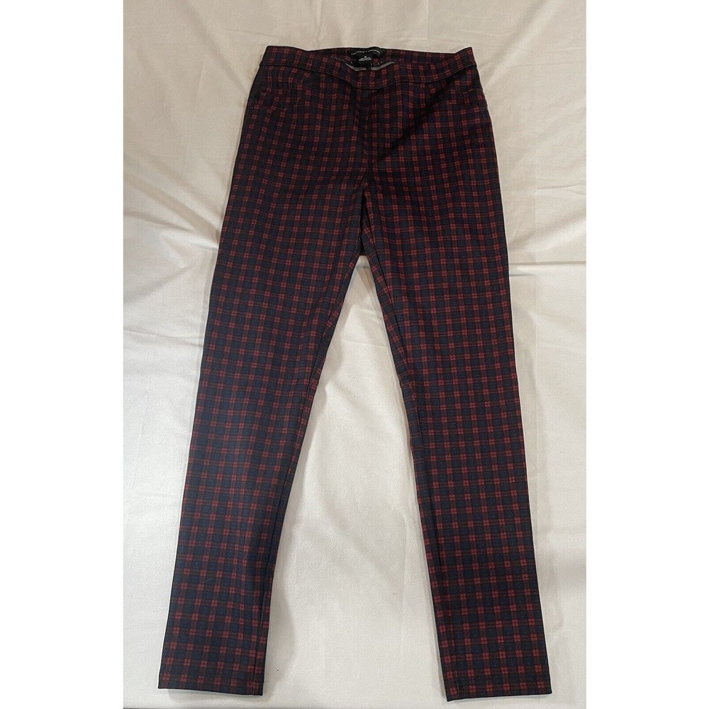 Sanctuary X Anthropologie Size M Finchley Red Navy Plaid High Rise Legging Pants
